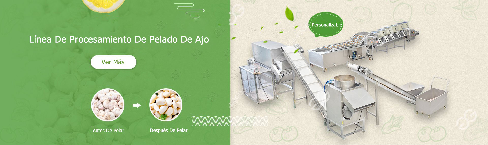 Línea de pelado de ajo