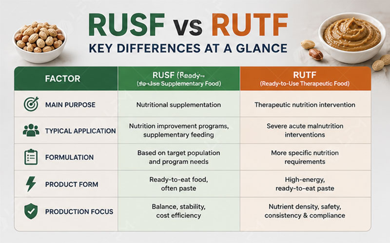 Principales différences entre le RUSF et le RUTF