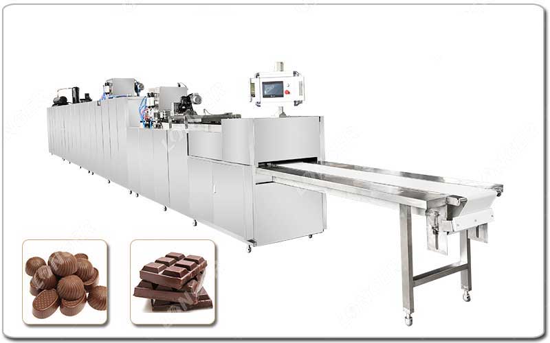 Máquina de moldagem e depósito de chocolate. jpg