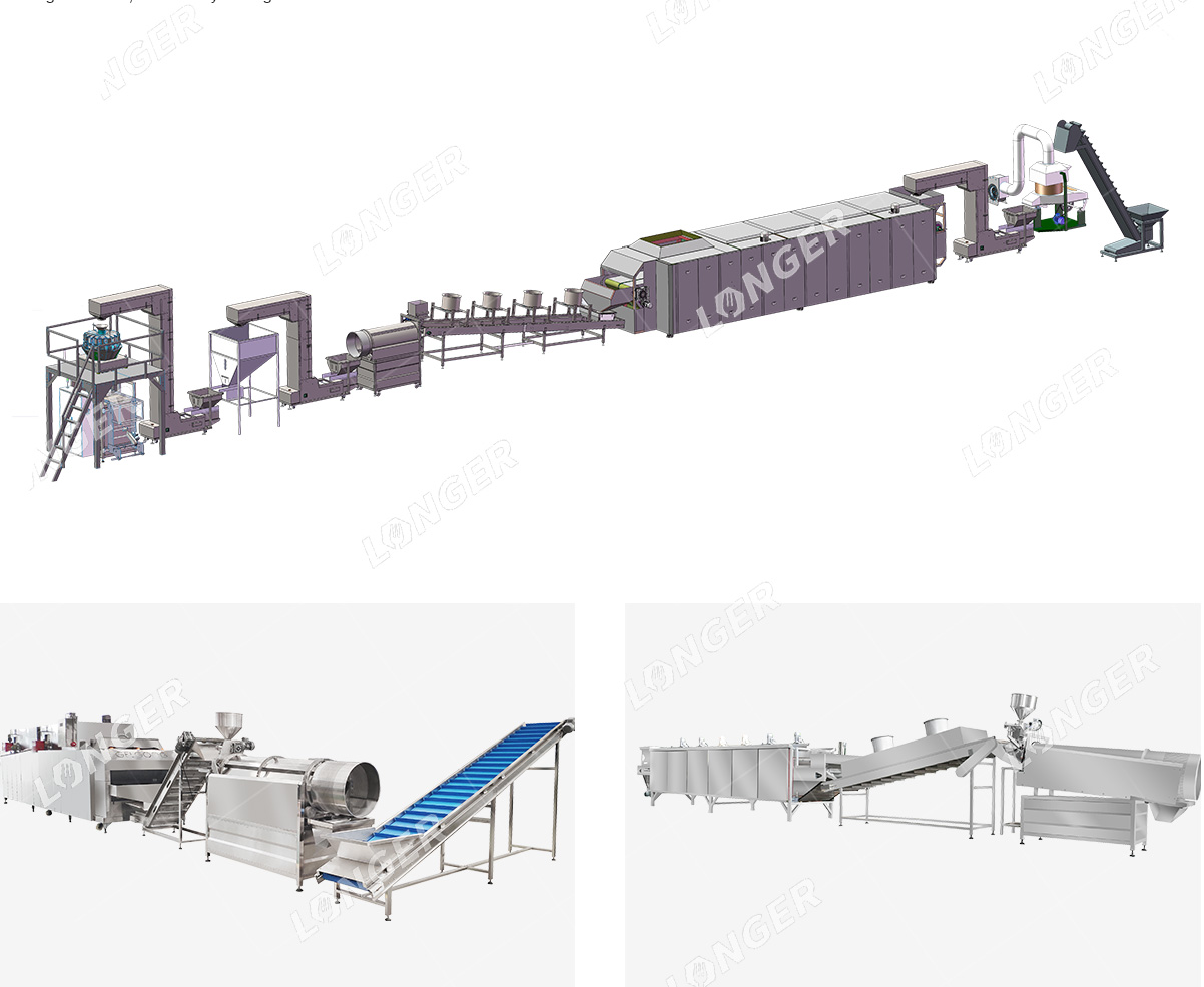 500kg/h Peanut Roasting Production Line
