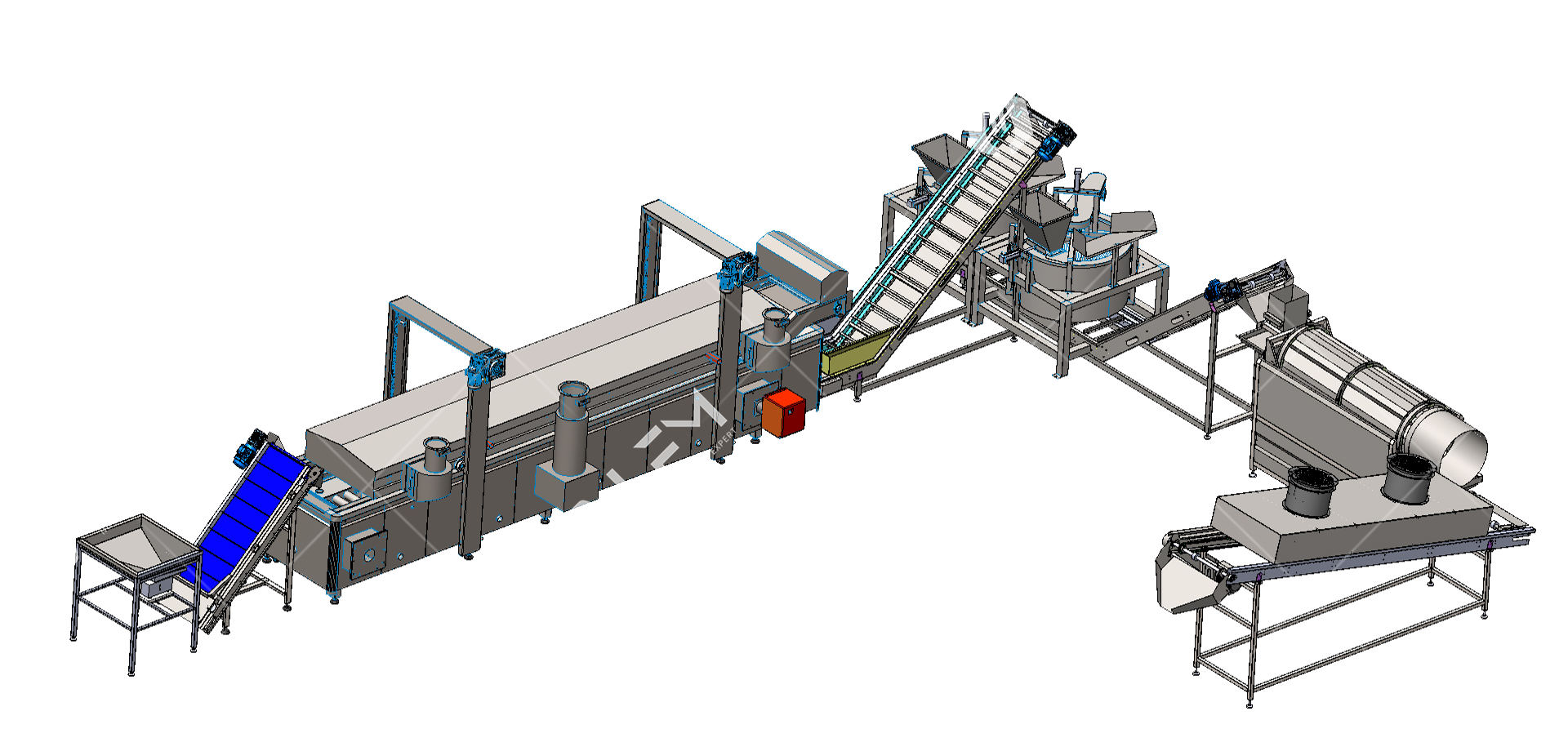 Automatic Groundnut Fryer Peanut Frying Production Line