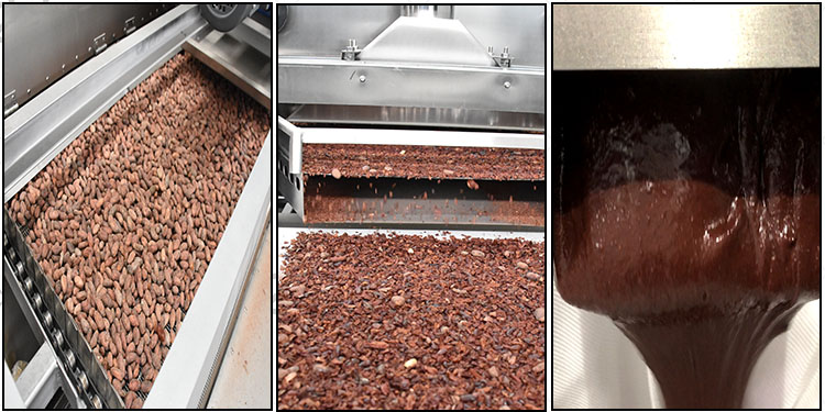 cocoa mass processing line