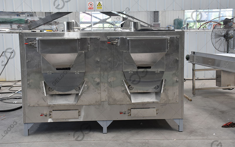 Double drum cocoa roaster