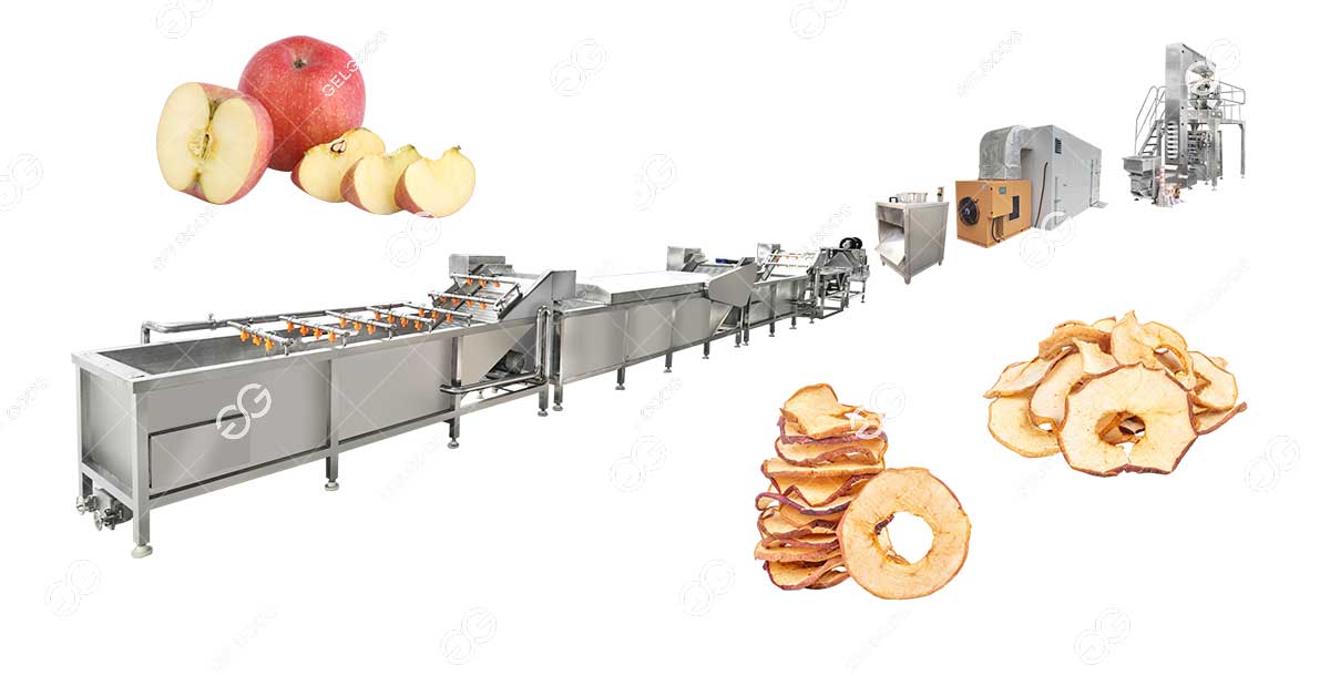 dehydrated apple chips processing line