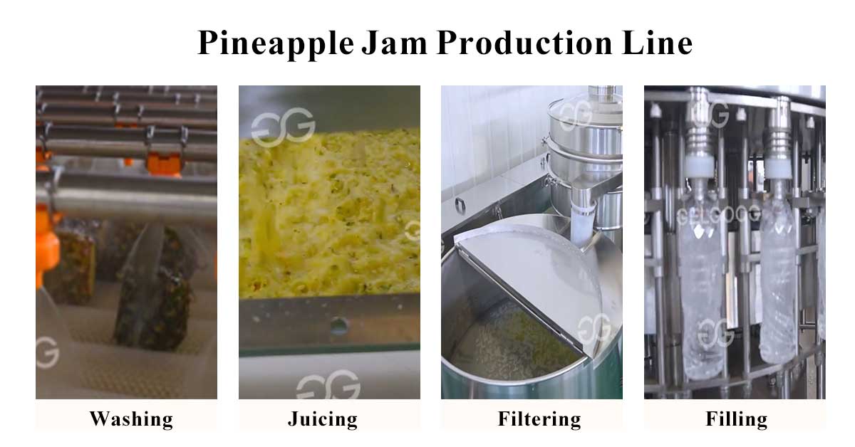 pineapple jam production line flow chart