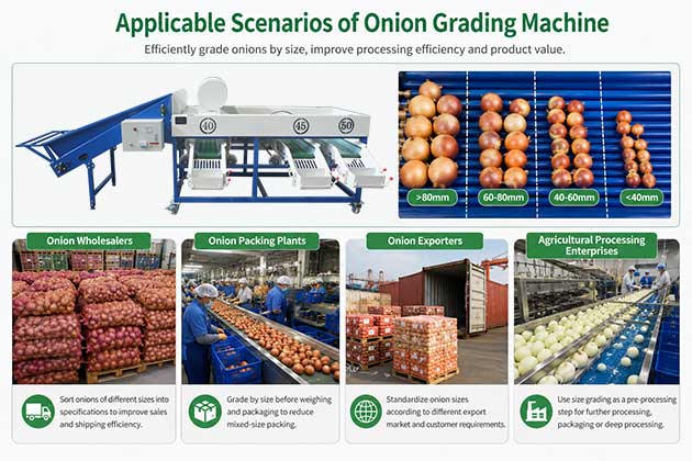 onion diameter grading machine