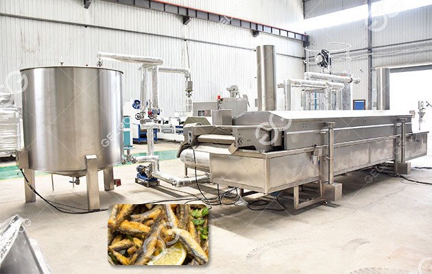 Automatic Anchovies Fish Frying Machine