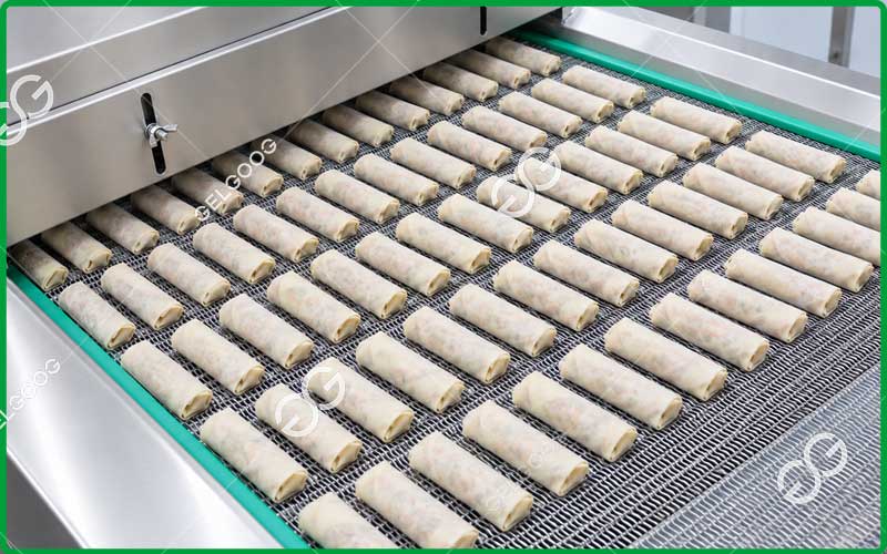 IQF machine for frozen spring rolls