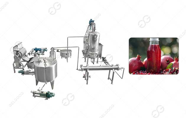 Línea de procesamiento de miel de granada