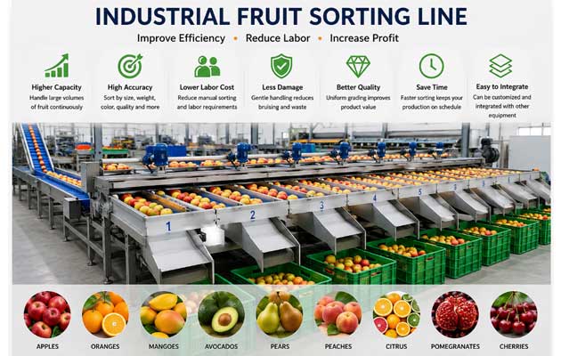 7 Benefits of Using an Industrial Fruit Sorting Line
